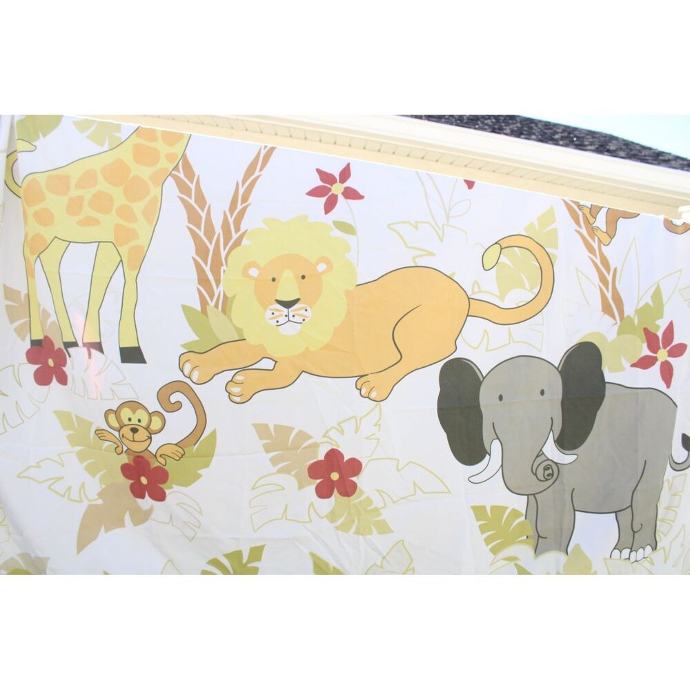 Home Trends Kids Jungle Animals Shower Curtain Lion Monkey Elephant 92326
